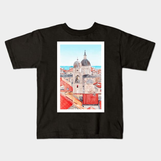 Dubrovnik, Croatia Kids T-Shirt by NorrskenArt